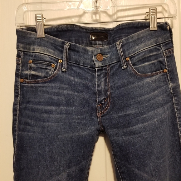 Mother The Looker Jeans Moontide 24 Blue Denim Medium Wash Mid Rise - Picture 14 of 15